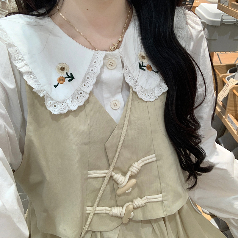 Korean Sweet Doll Collar Preppy Slimming Ladylike Dress