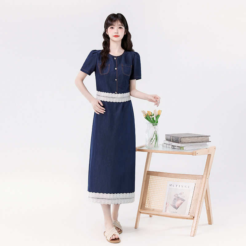 Women's Tencel Denim Two-Piece Skirt Set with Short Jacket Summer 2026 - Image 3