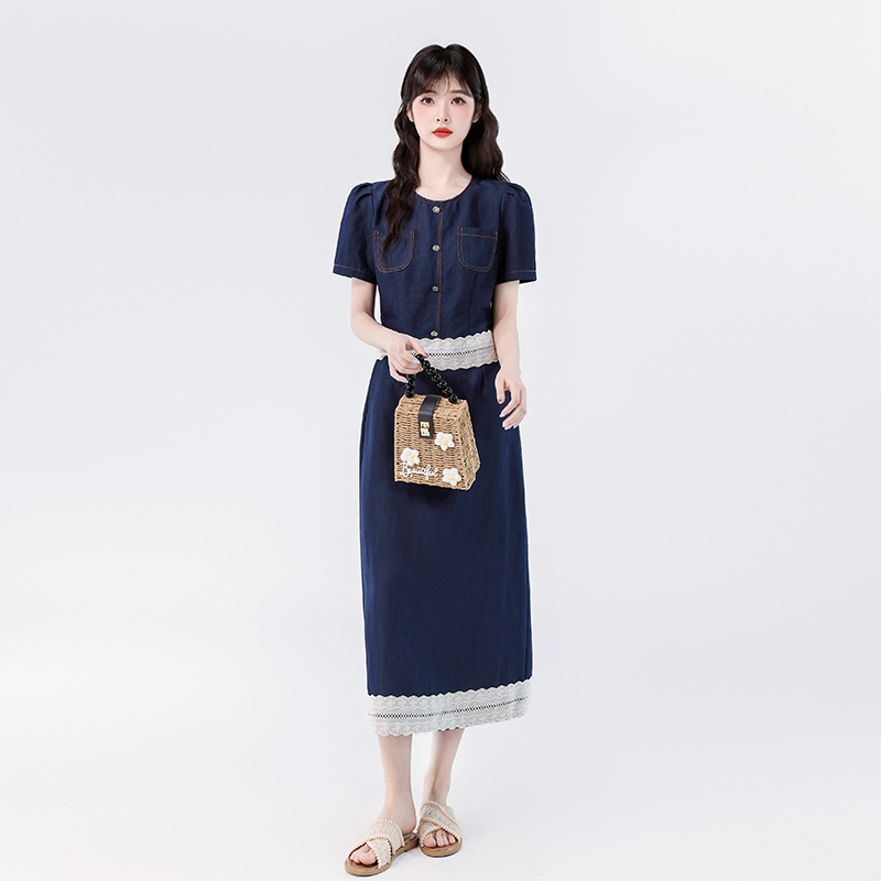 Women's Tencel Denim Two-Piece Skirt Set with Short Jacket Summer 2026 - Image 4