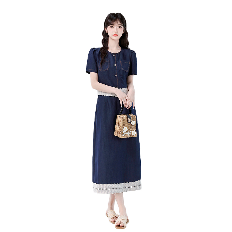 Women's Tencel Denim Two-Piece Skirt Set with Short Jacket Summer 2026 - Image 5