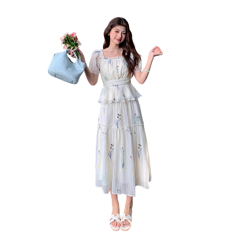 Apricot Embroidered Two-Piece Summer Vacation Set for Women - Image 5