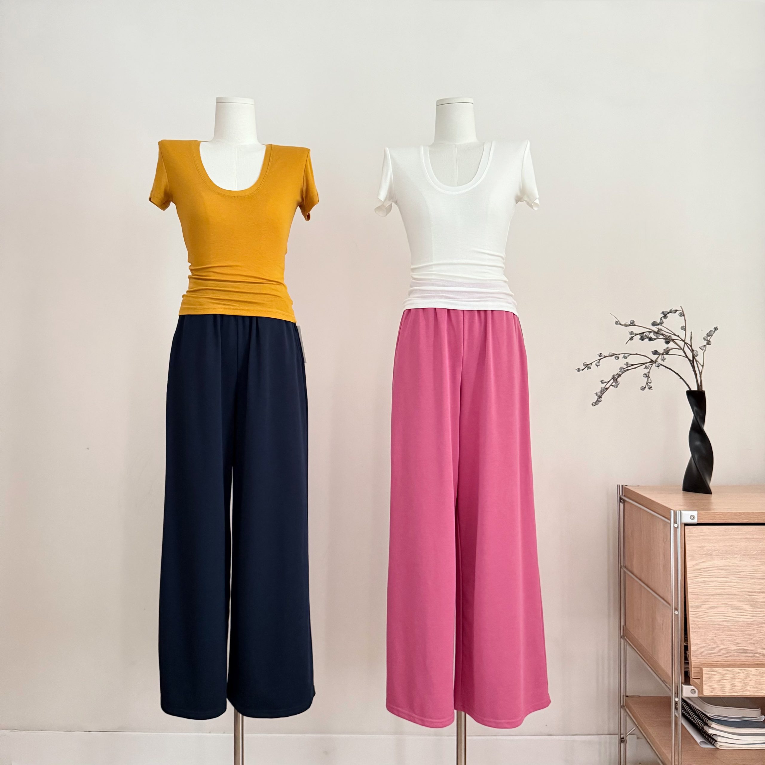 Women's Summer Lyocell Wool Short Sleeve T-Shirt Slim Fit Basic Top