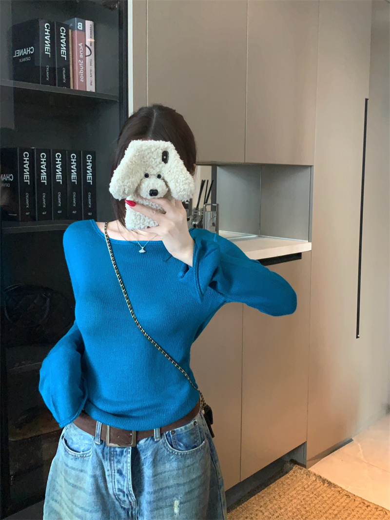 Women's Flared Sleeve Long Sleeve Knit Sweater Top - Image 2