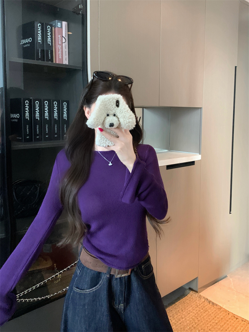 Women's Flared Sleeve Long Sleeve Knit Sweater Top - Image 3