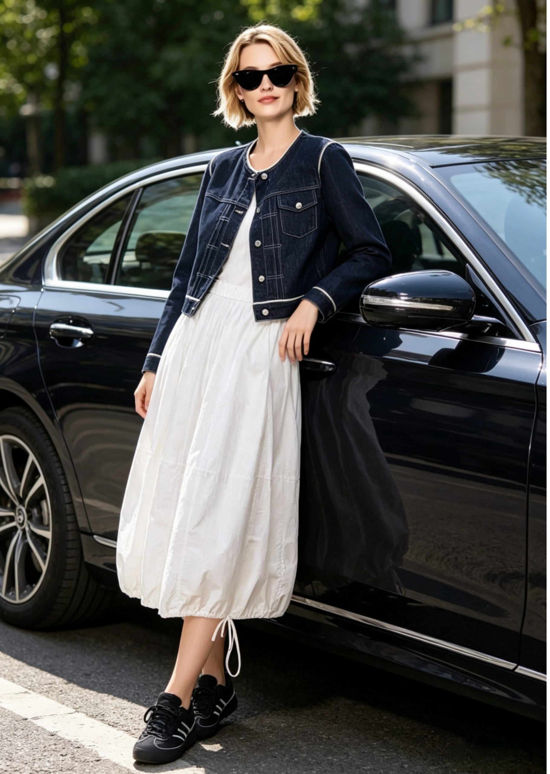 Women's Color-Block Denim Jacket Button Front Elegant Fall 2026 - Image 4