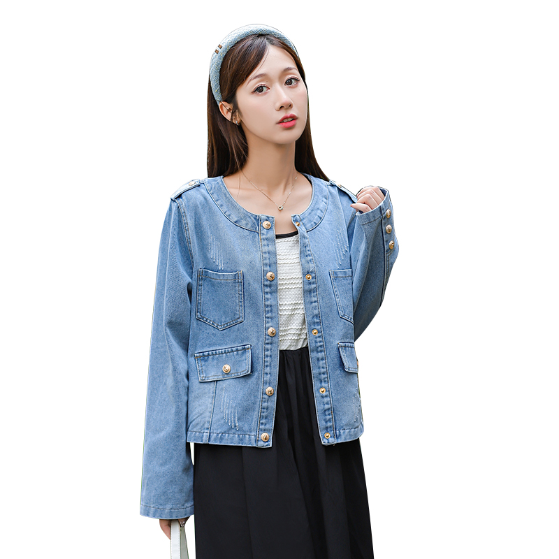Women's Retro Loose Denim Jacket with Long Sleeves - Korean Style Fall Winter - Image 5
