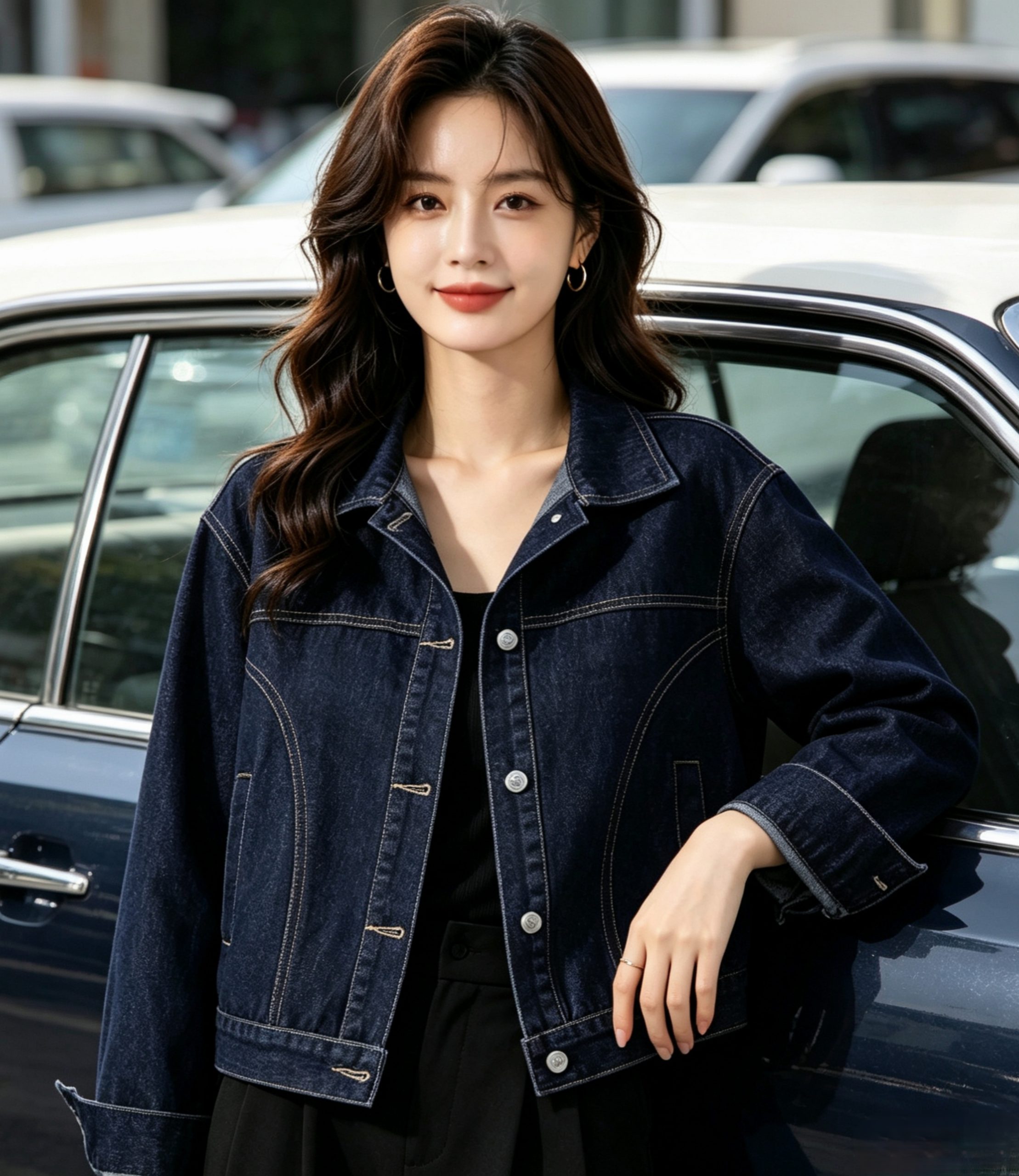 Women's Retro Loose Denim Button Jacket Korean Style Fall Winter Long Sleeve - Image 2